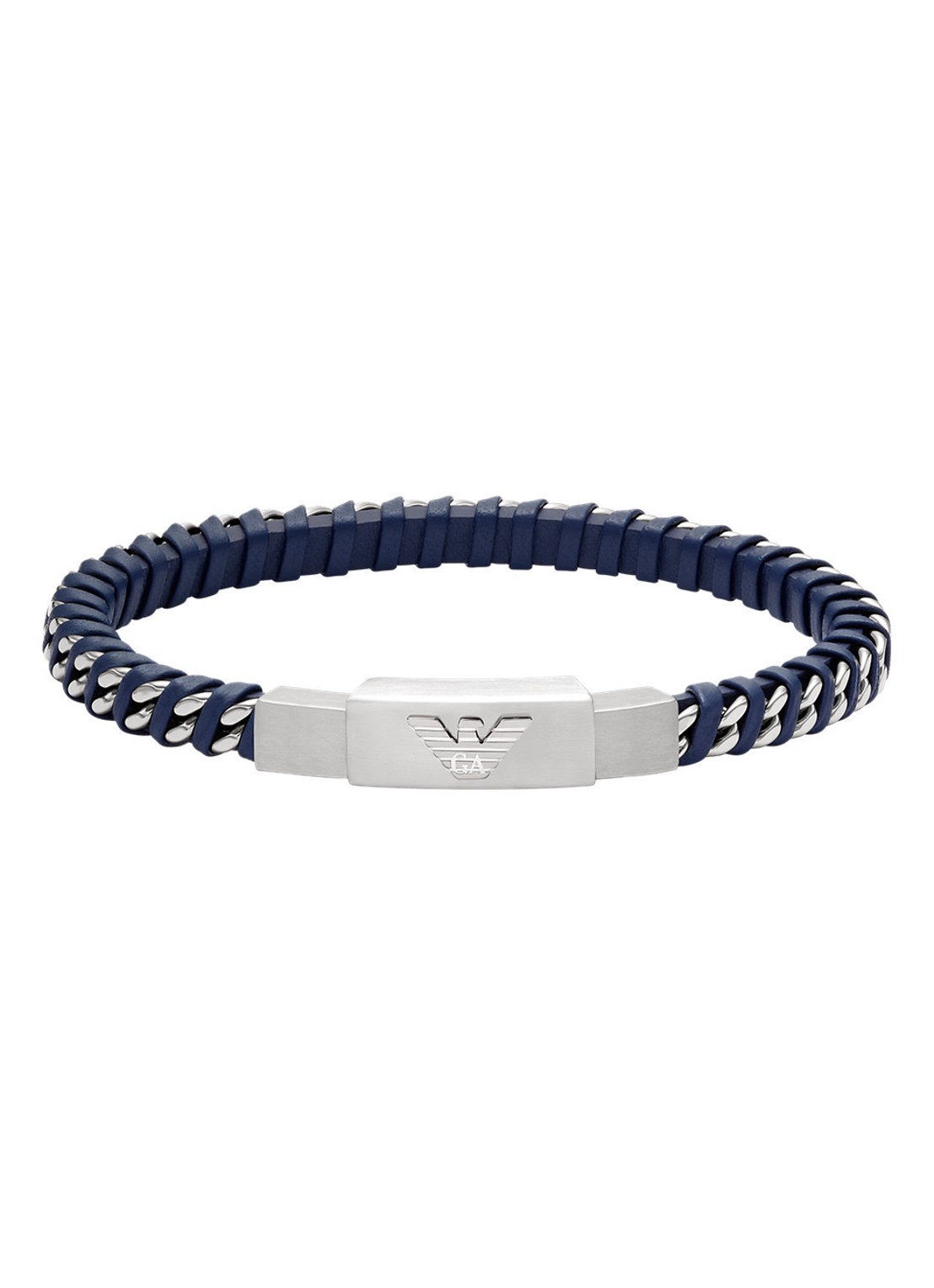 Armani Armband van leer EGS3319040 - voorkant blauw