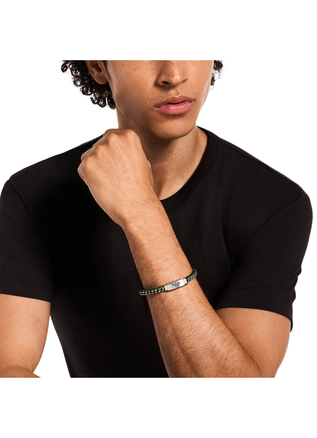 Armani Armband van leer EGS3320040 - detail 3 groen