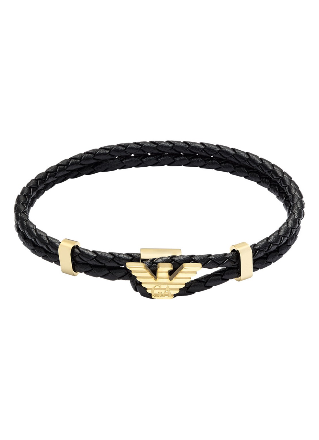 Armani Armband van leer EGS3321710 - voorkant goud
