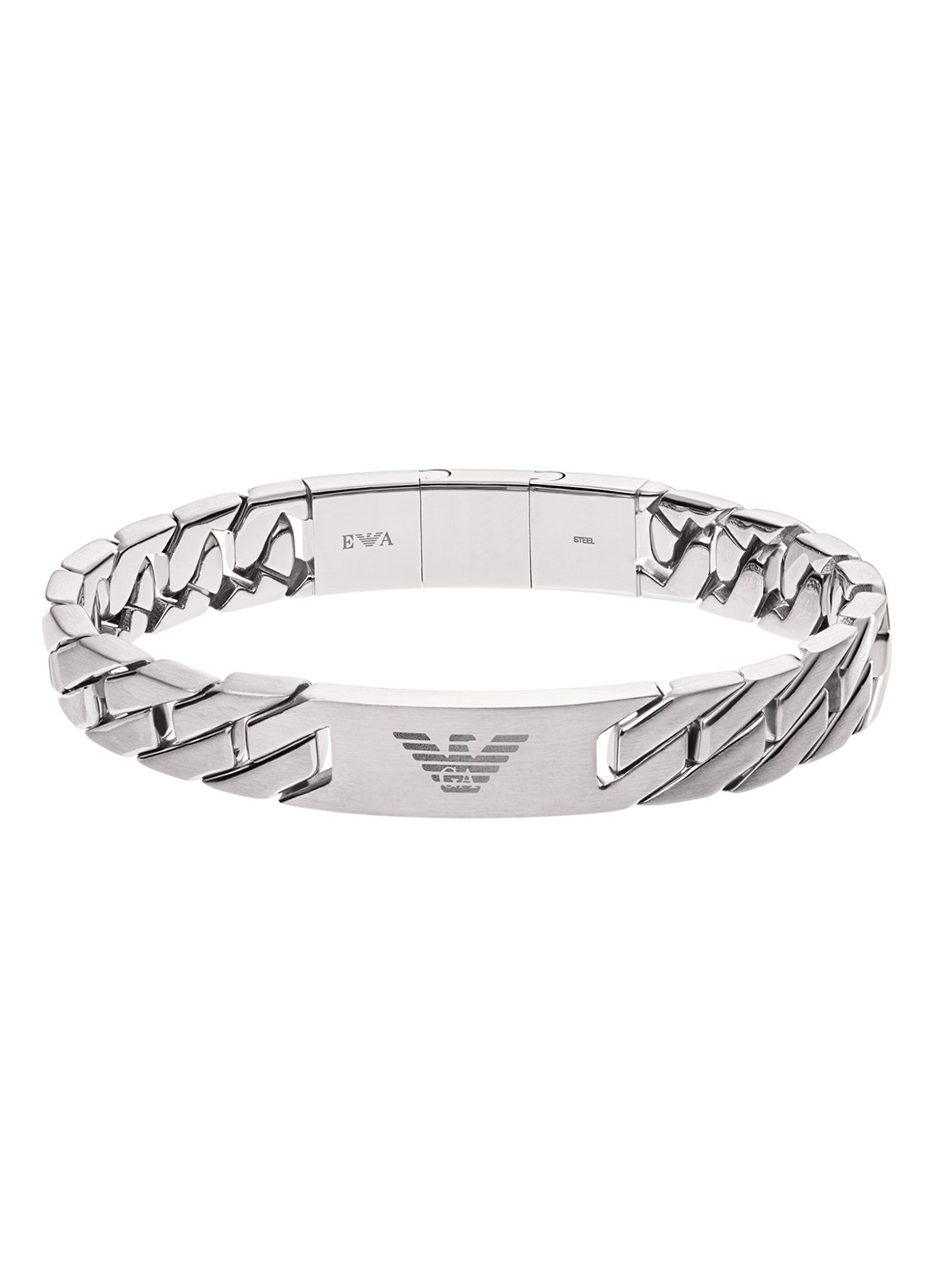 Armani Armband van roestvrij staal - voorkant zilver