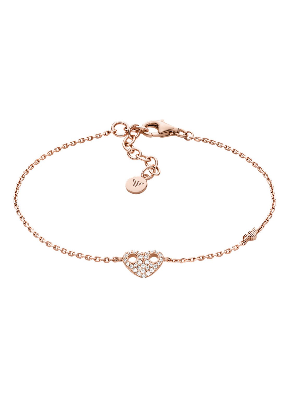 Armani Armband van zilver EG3649221 - voorkant 2 roségoud