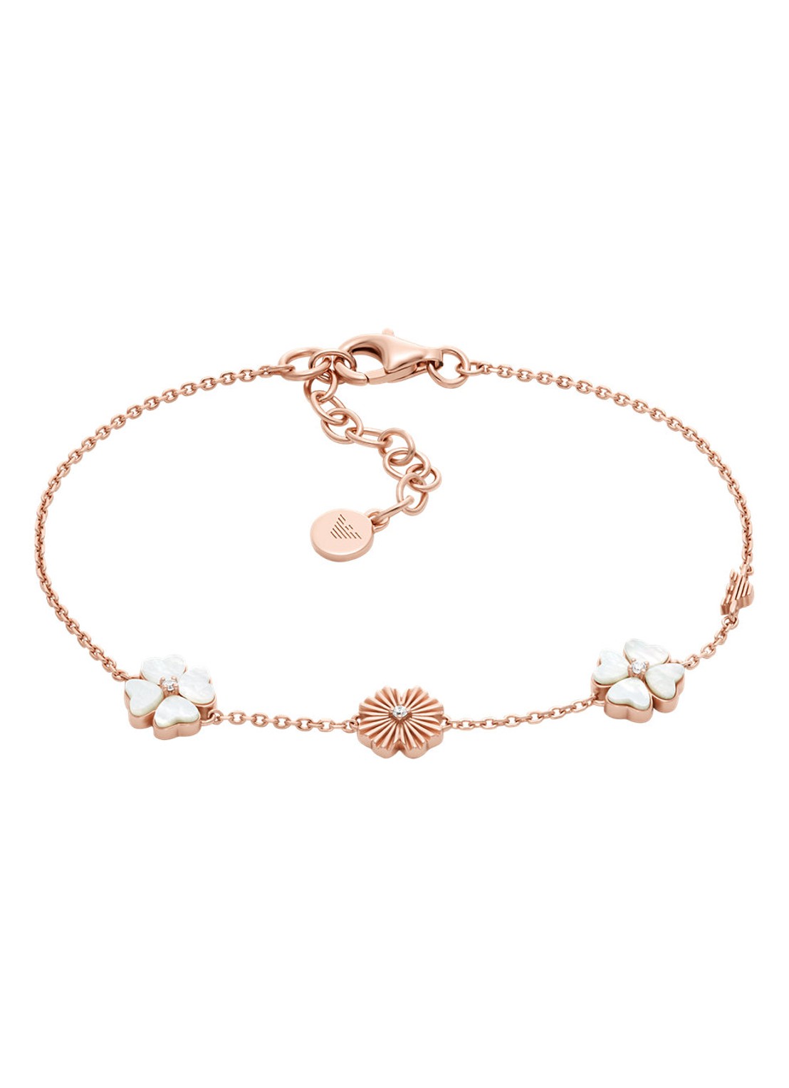 Armani Armband van zilver EG3651221 - voorkant roségoud
