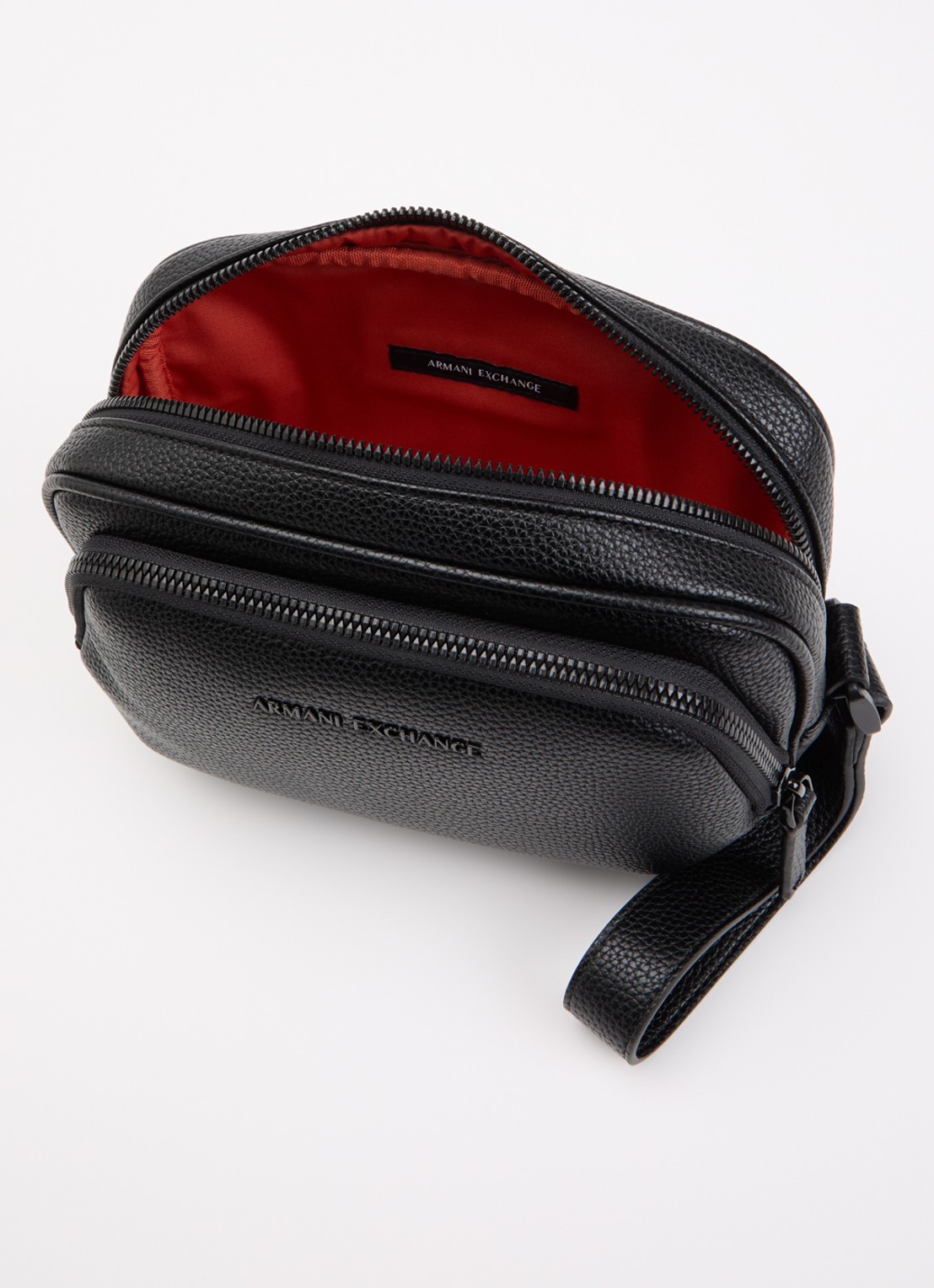 Armani Beautycase met logo en structuur - voorkant 2 zwart