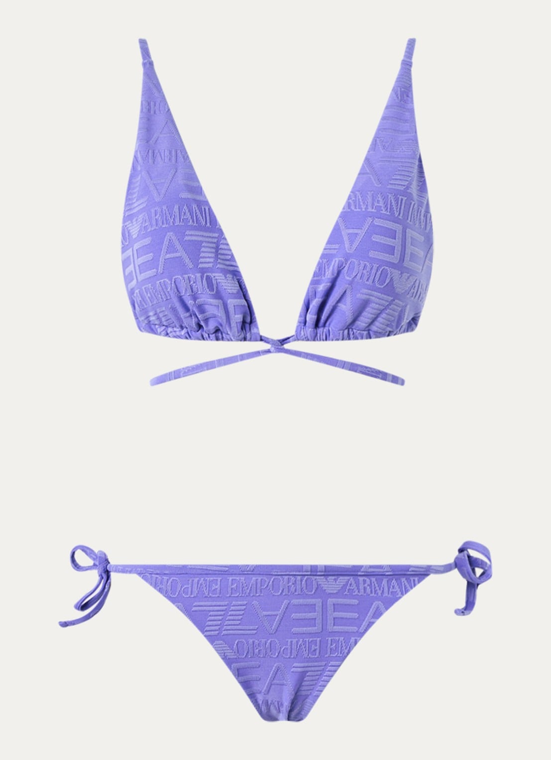 Armani Bikiniset met logoprint - voorkant lavendel