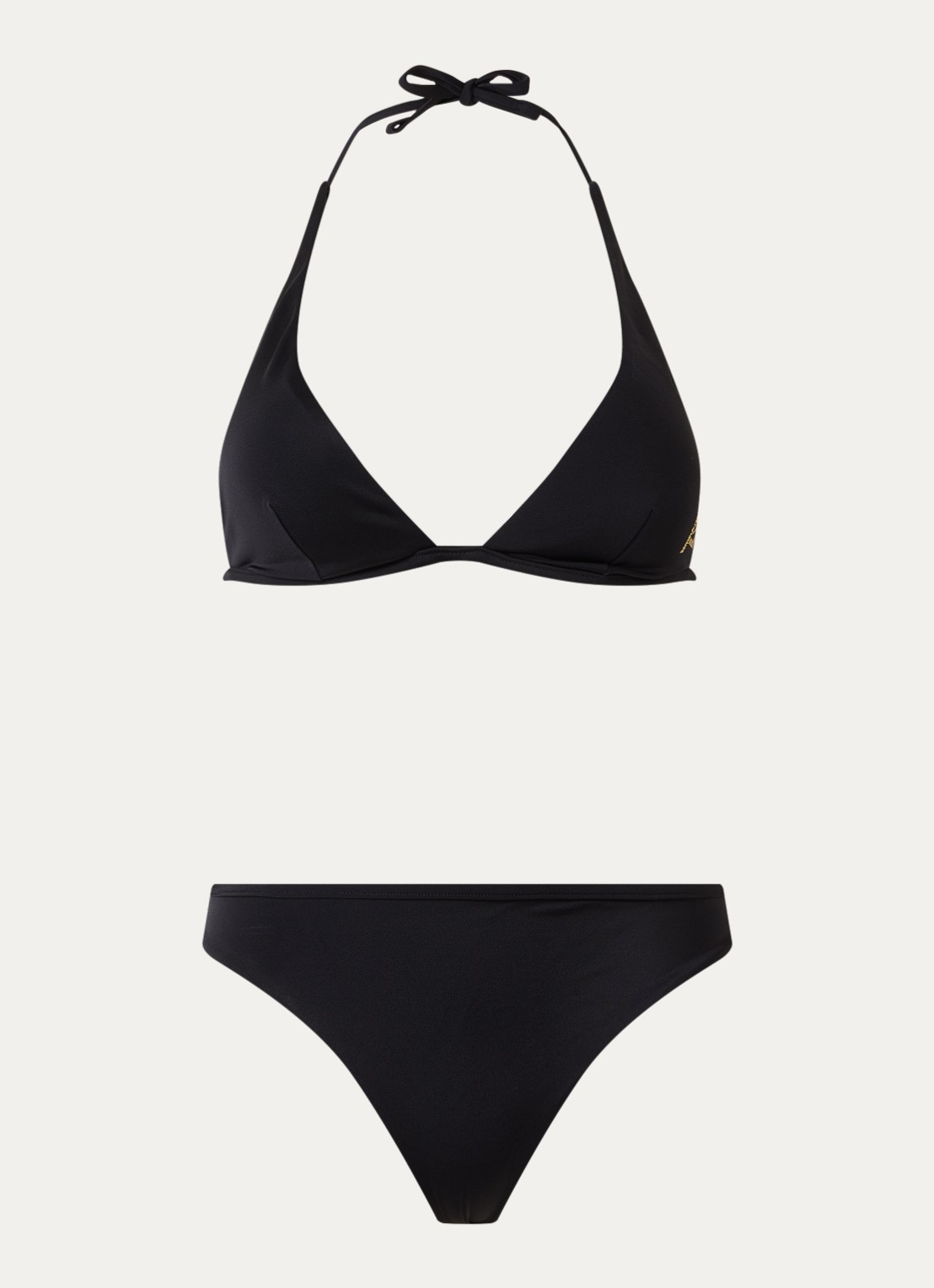 Armani Bikiniset met uitneembare vulling en logoprint - voorkant 2 zwart
