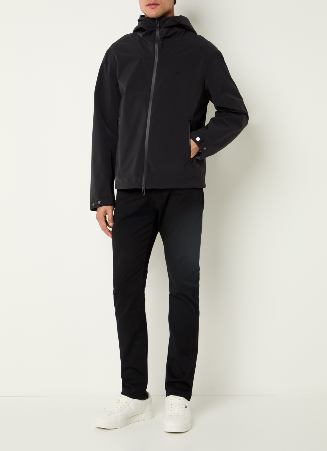 Armani Blouson softshell jack met steekzakken - voorkant 2 zwart