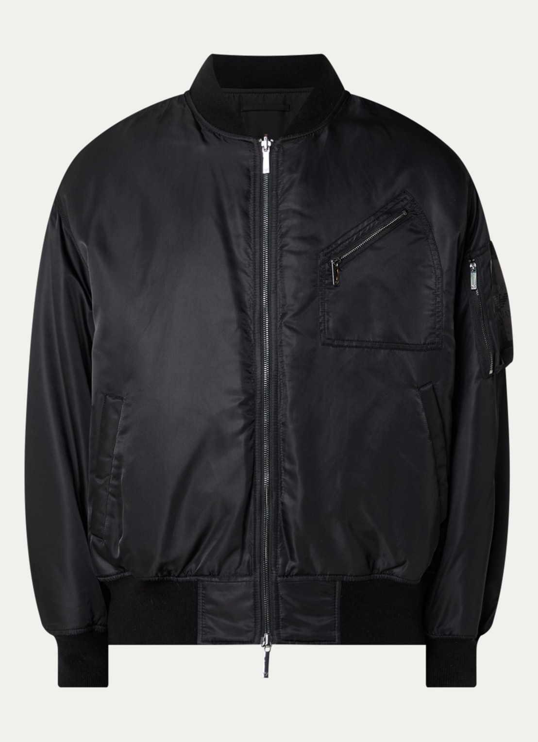 Armani Bomberjack met borst- en steekzakken - voorkant 3 zwart