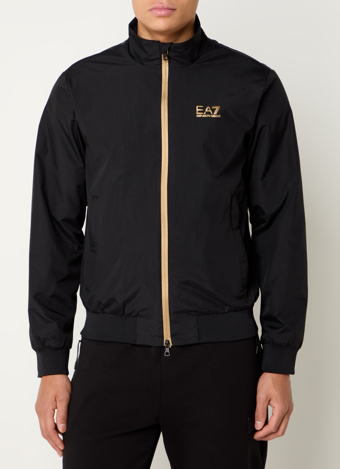 Armani Bomberjack met ritszakken en logo - detail 4 zwart