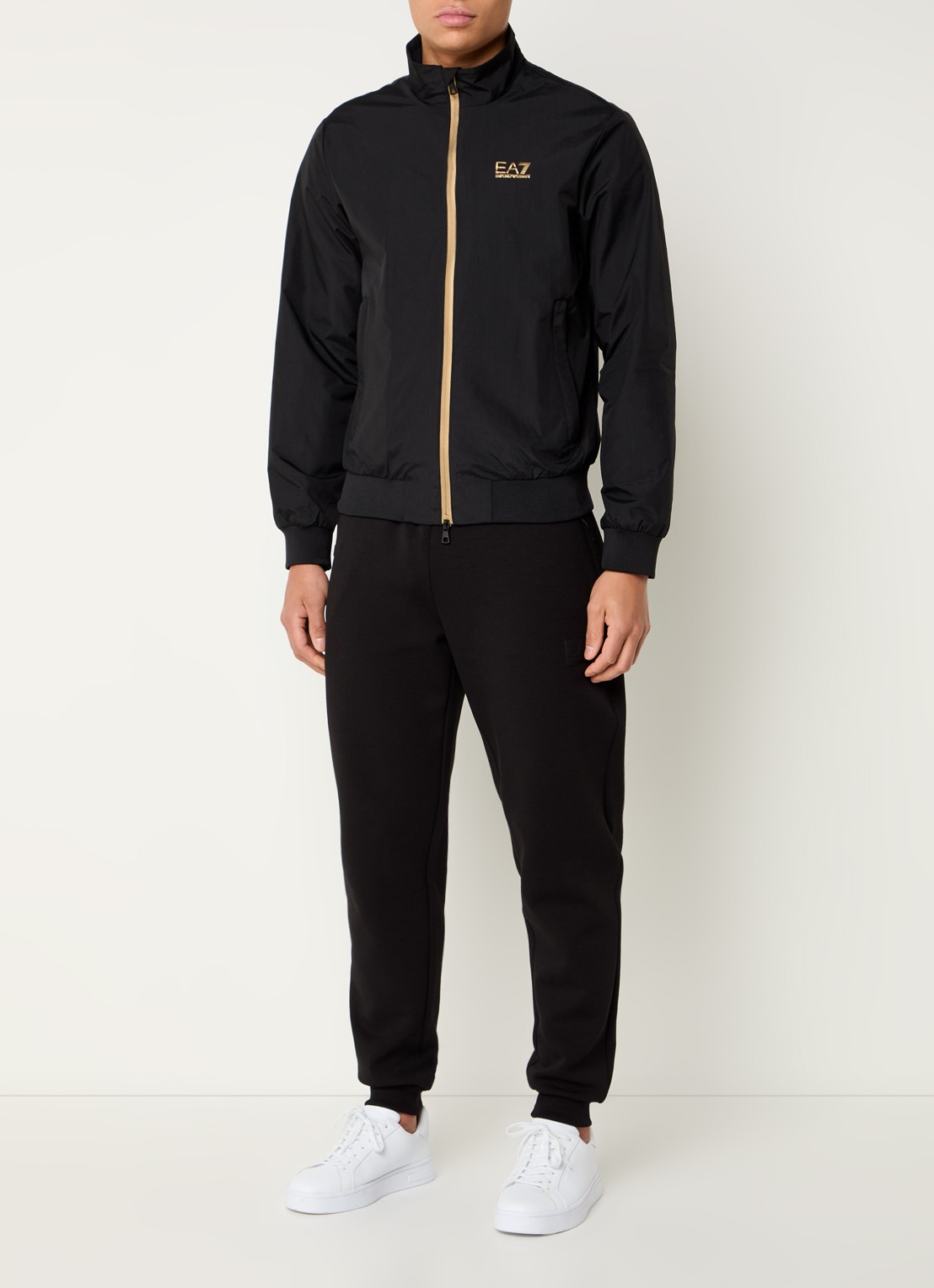 Armani Bomberjack met ritszakken en logo - voorkant 3 zwart
