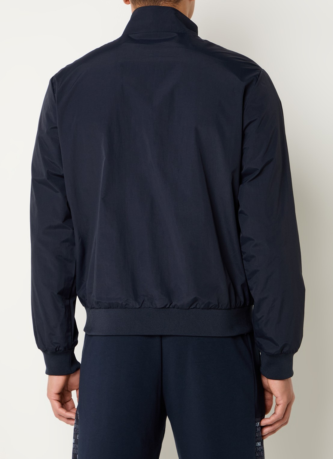 Armani Bomberjack met ritszakken en logo - achterkant donkerblauw