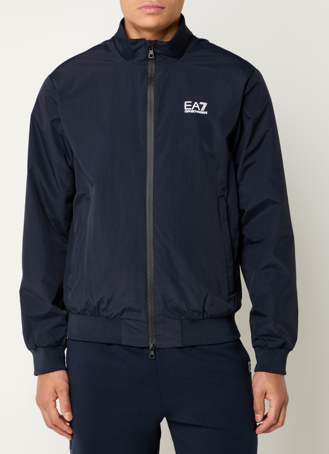 Armani Bomberjack met ritszakken en logo - detail 4 donkerblauw