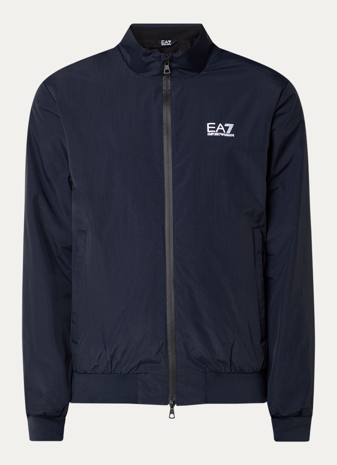 Armani Bomberjack met ritszakken en logo - voorkant 2 donkerblauw