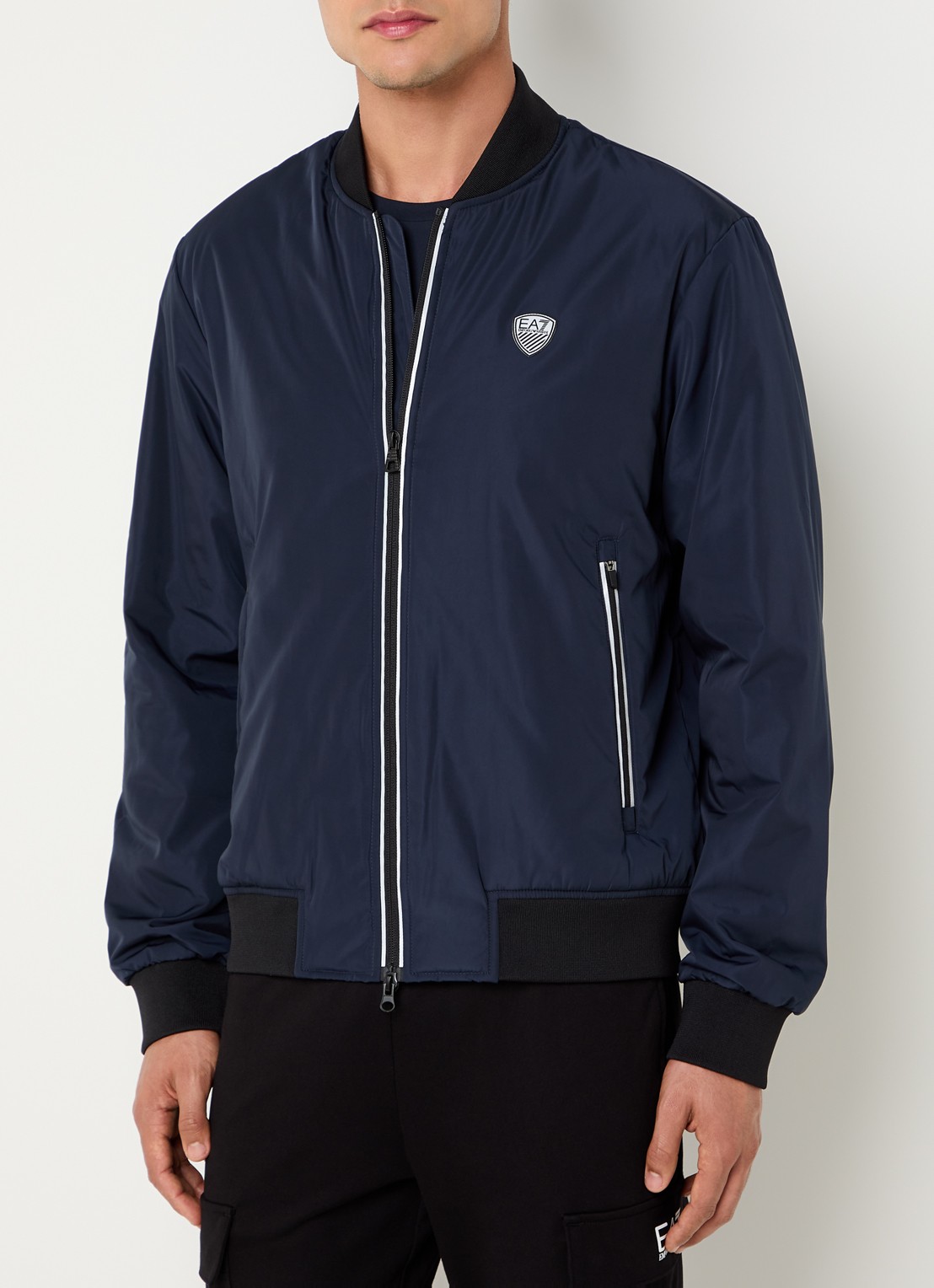 Armani Bomberjack met ritszakken en logo - detail 3 donkerblauw