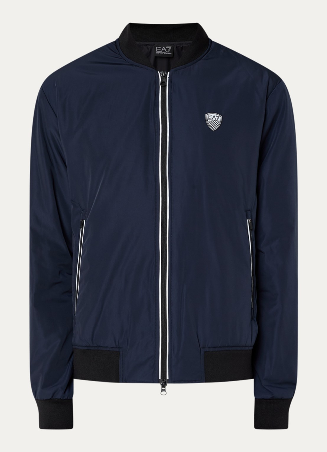 Armani Bomberjack met ritszakken en logo - voorkant donkerblauw