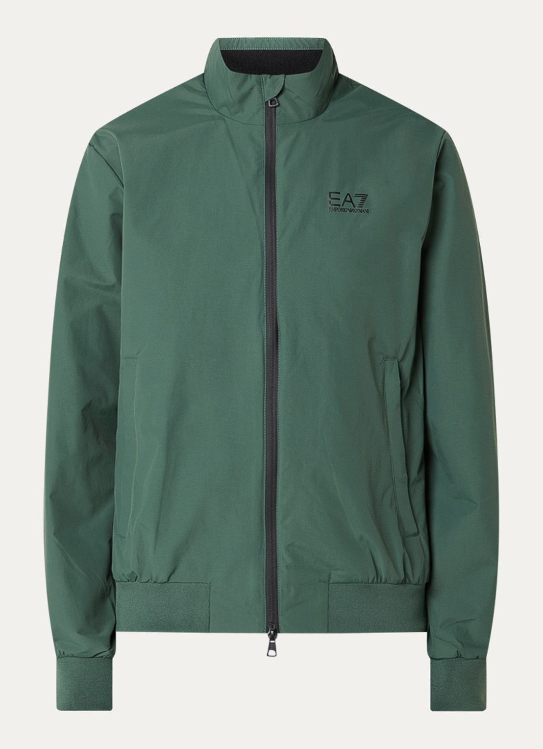 Armani Bomberjack met ritszakken en logo - voorkant 2 grijsmele