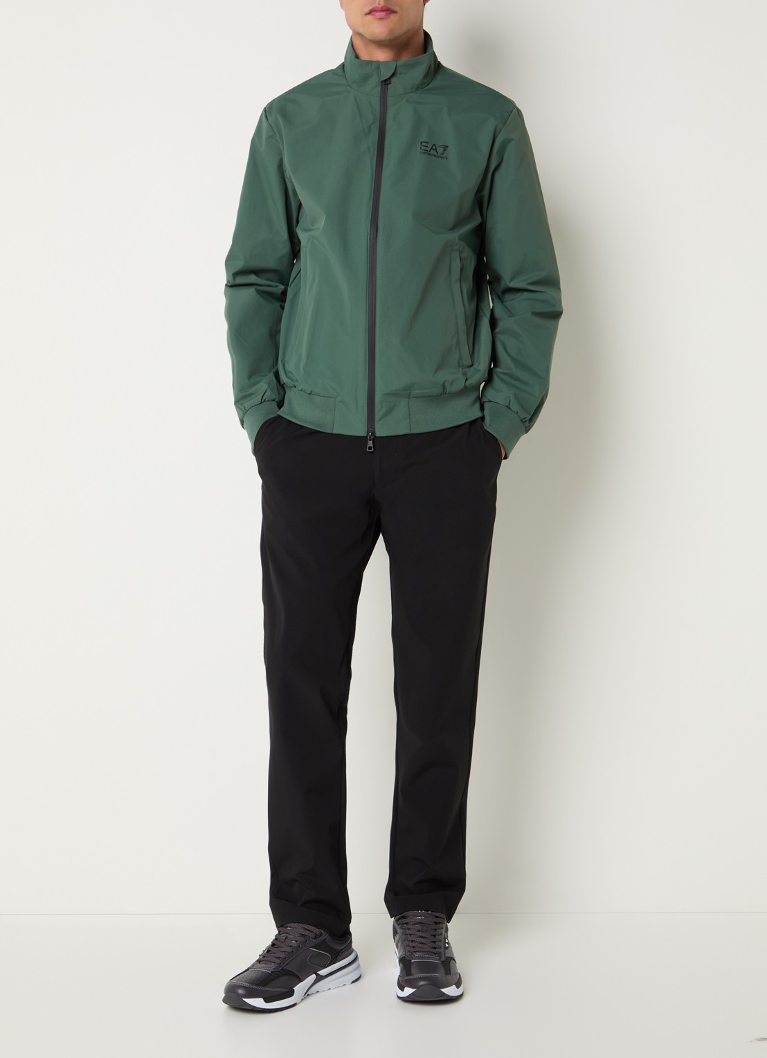 Armani Bomberjack met ritszakken en logo - voorkant 3 grijsmele