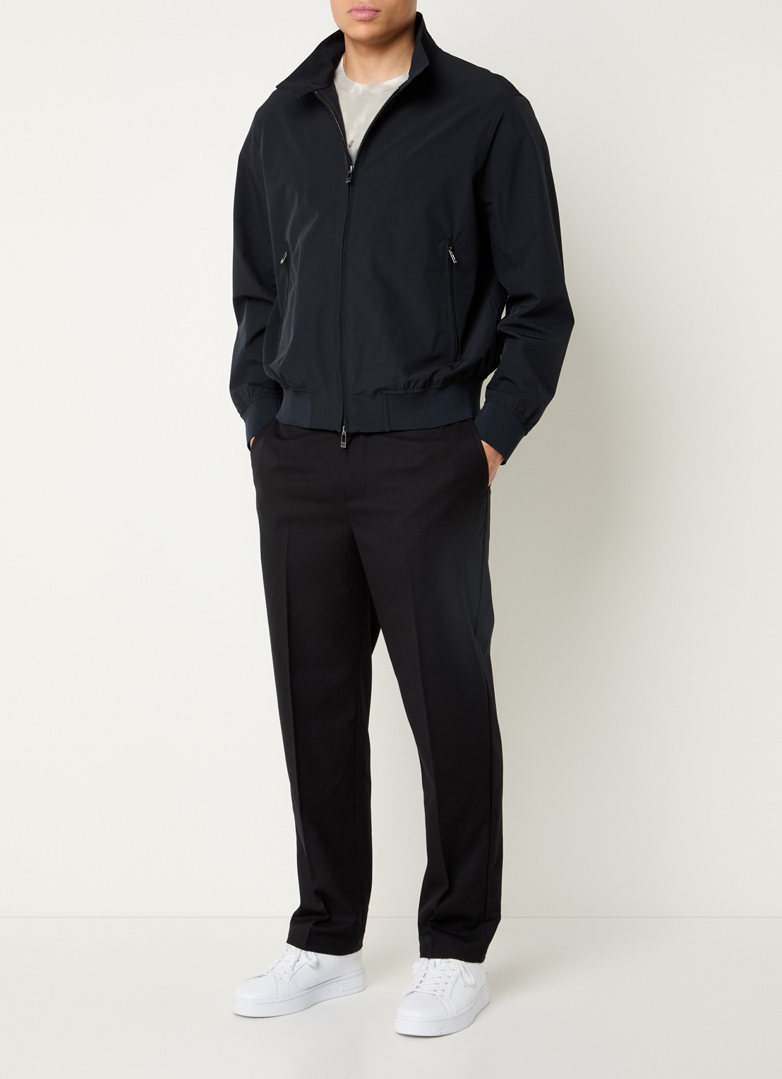 Armani Bomberjack met steekzakken - voorkant 3 donkerblauw
