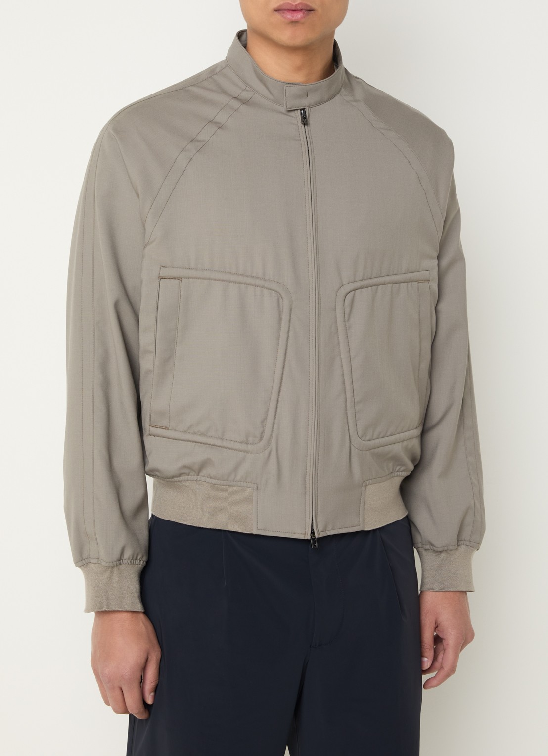 Armani Bomberjack met steekzakken - detail 3 donkerbeige