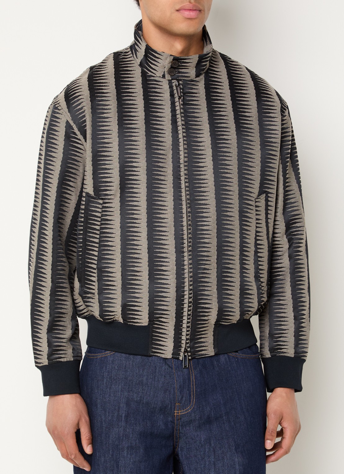 Armani Bomberjack met steekzakken - detail 2 donkerblauw
