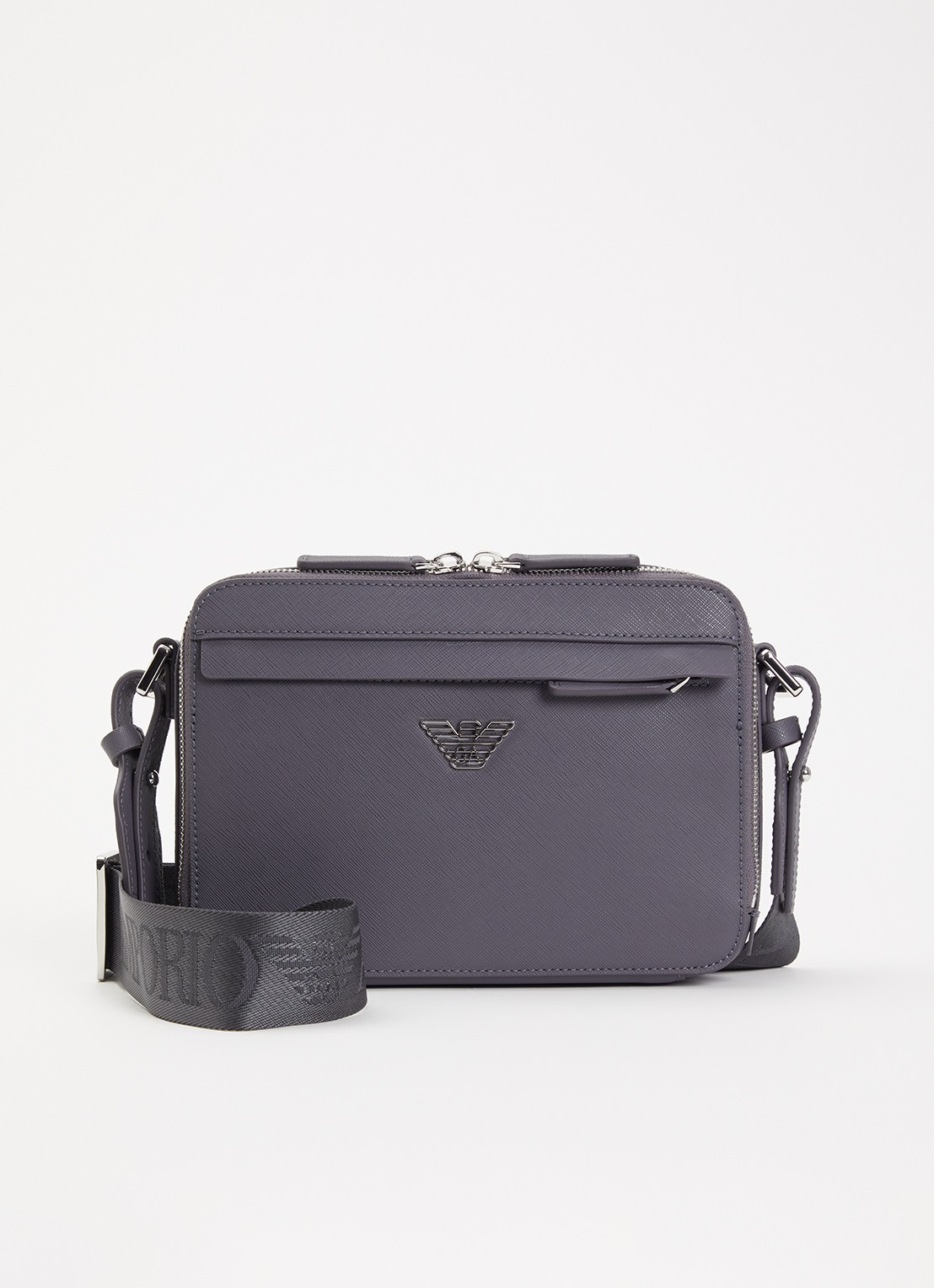 Armani Business Regenerated crossbodytas van imitatieleer met afneembare schouderriem  - voorkant 2 taupe