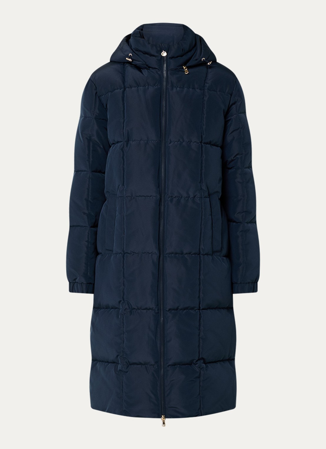 Armani Caban gewatteerde jas met capuchon - voorkant 2 donkerblauw