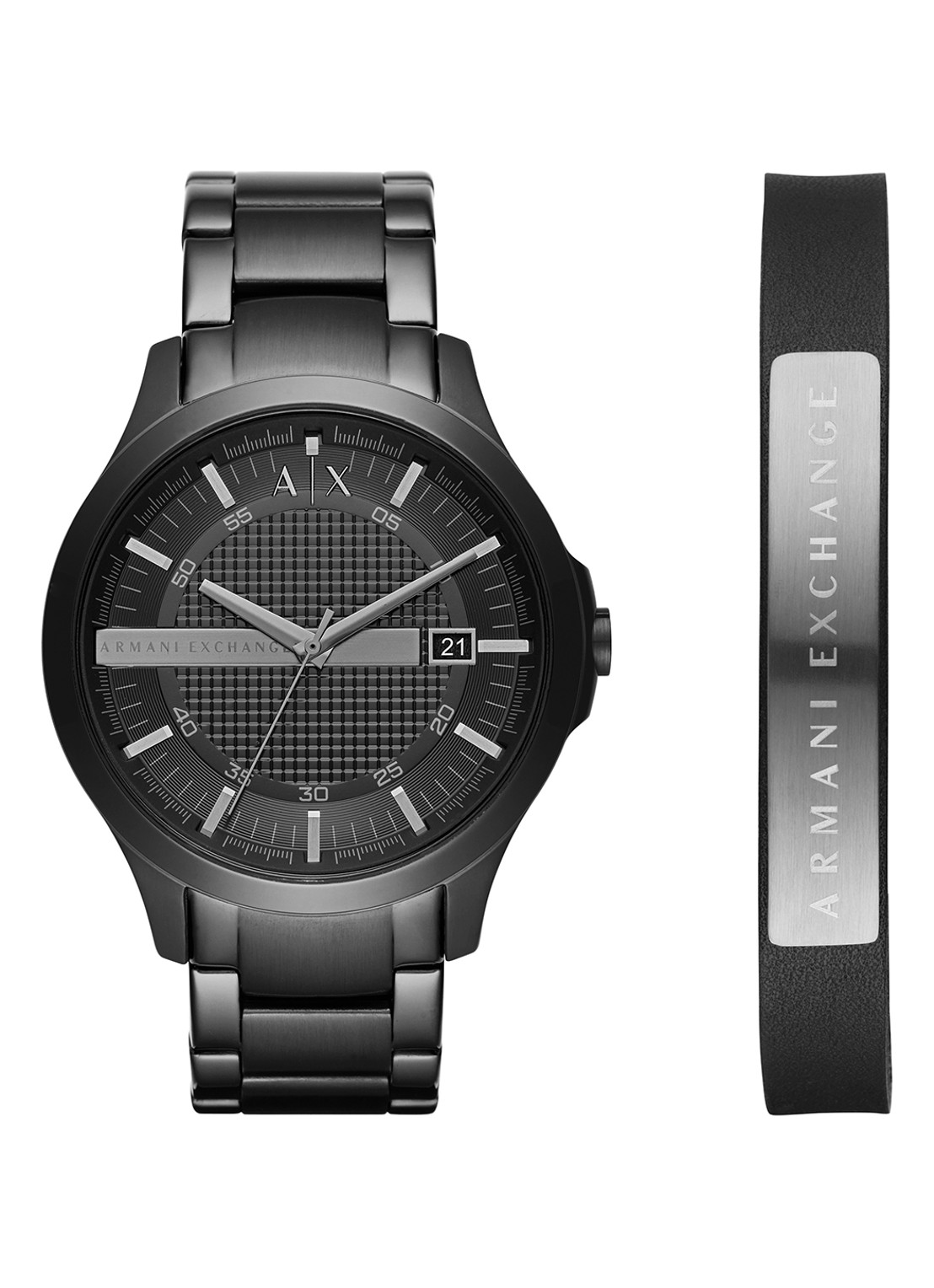 Armani Cadeauset horloge en armband AX7101 - voorkant 4 zwart