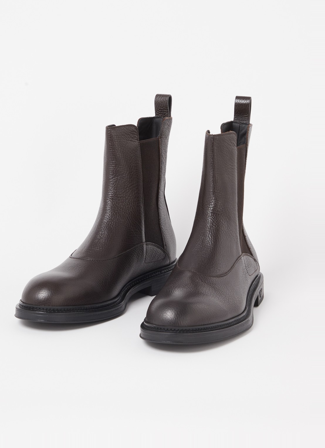 Armani Chelsea boot van kalfsleer  - detail 2 donkerbruin