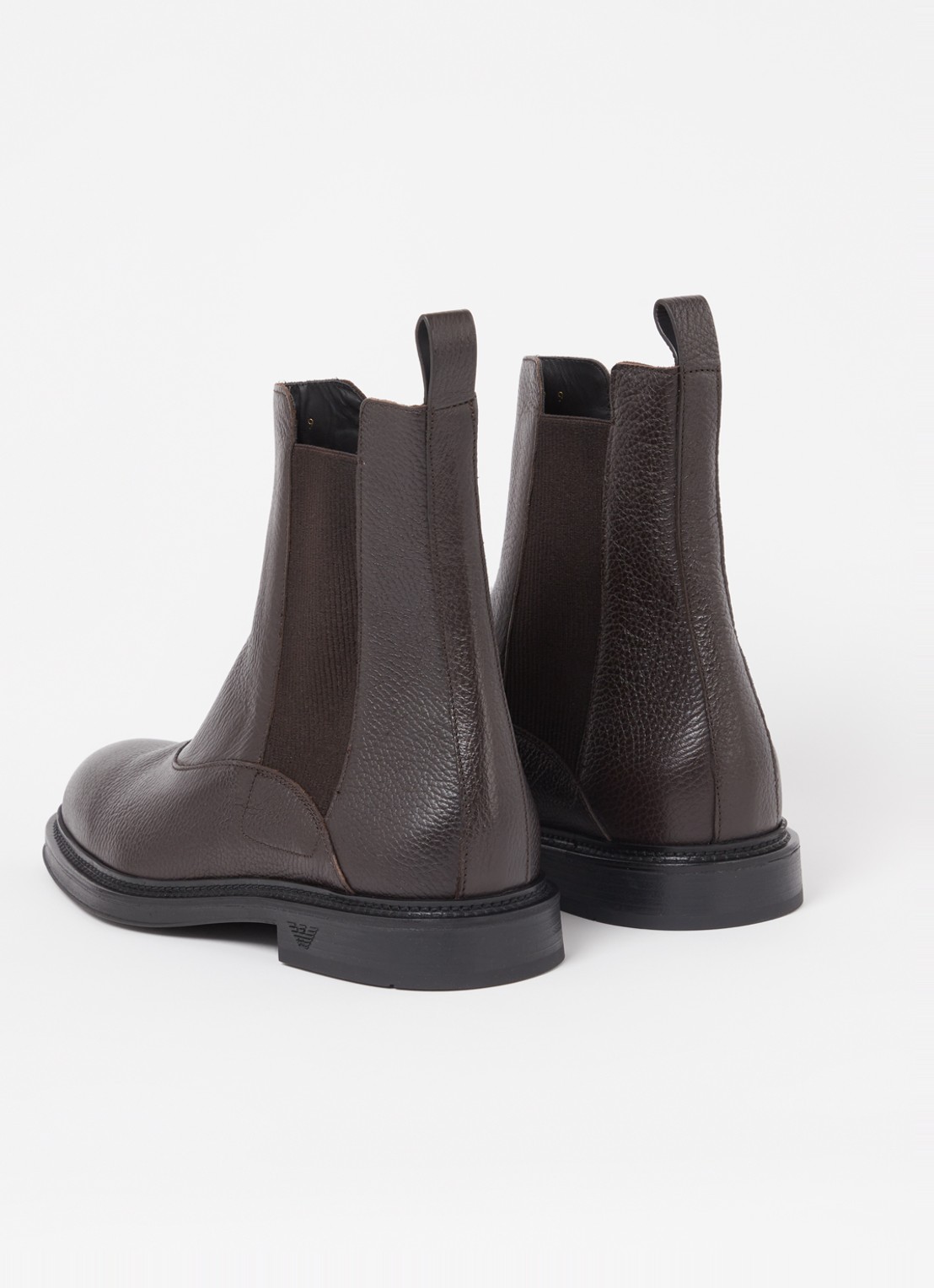 Armani Chelsea boot van kalfsleer  - detail 3 donkerbruin