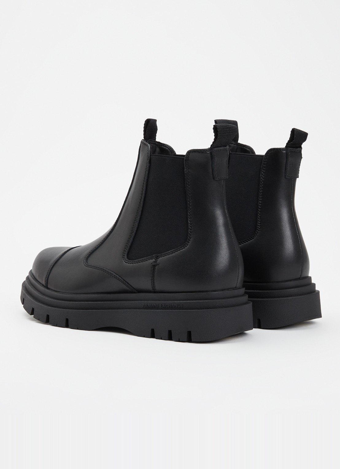 Armani Chelsea boot van leer - achterkant 4 zwart