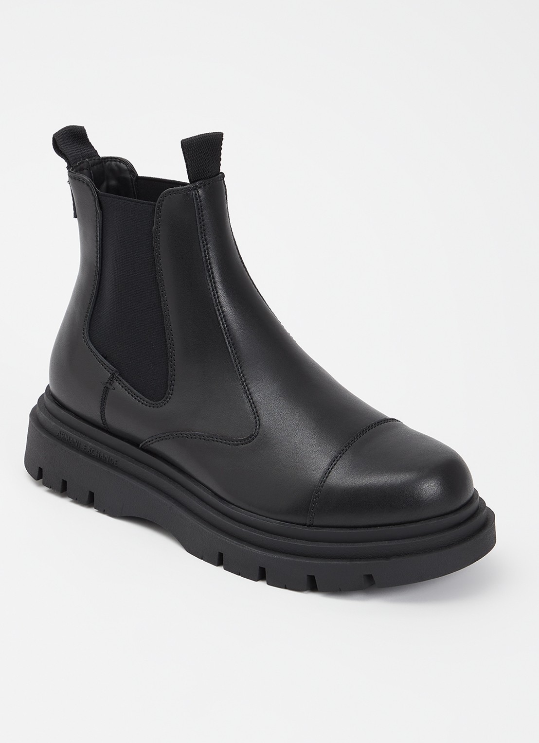 Armani Chelsea boot van leer - voorkant 3 zwart
