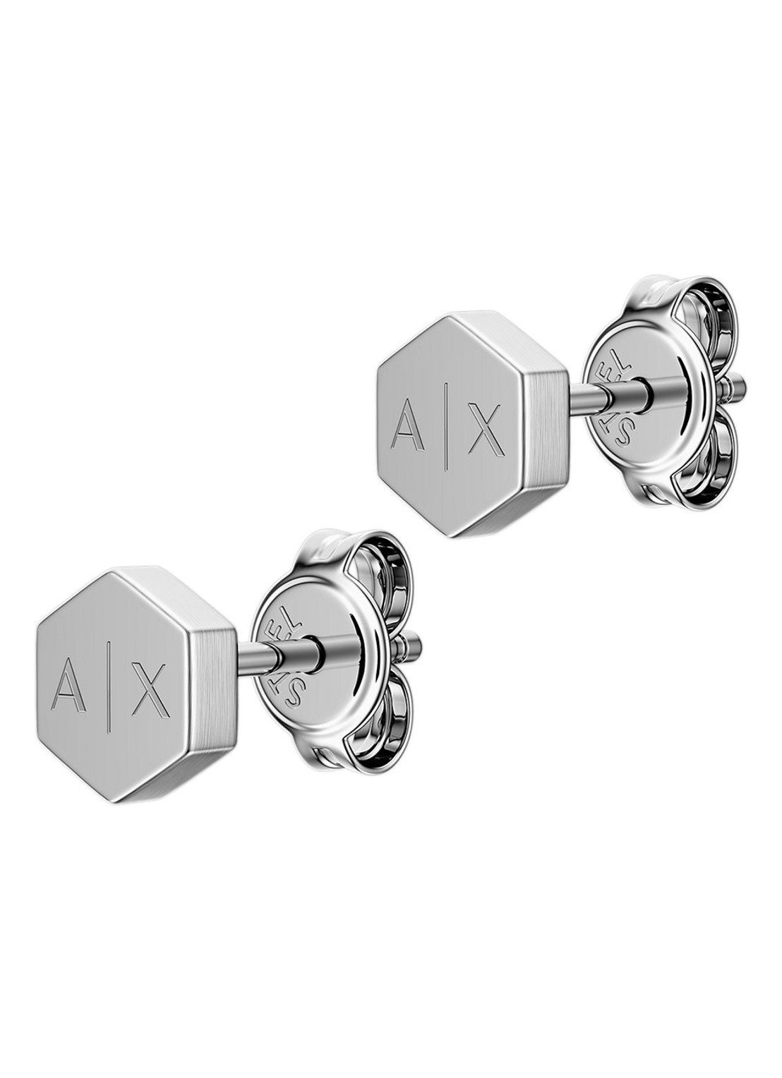 Armani Classic oorknopjes AXG0179040 - voorkant zilver