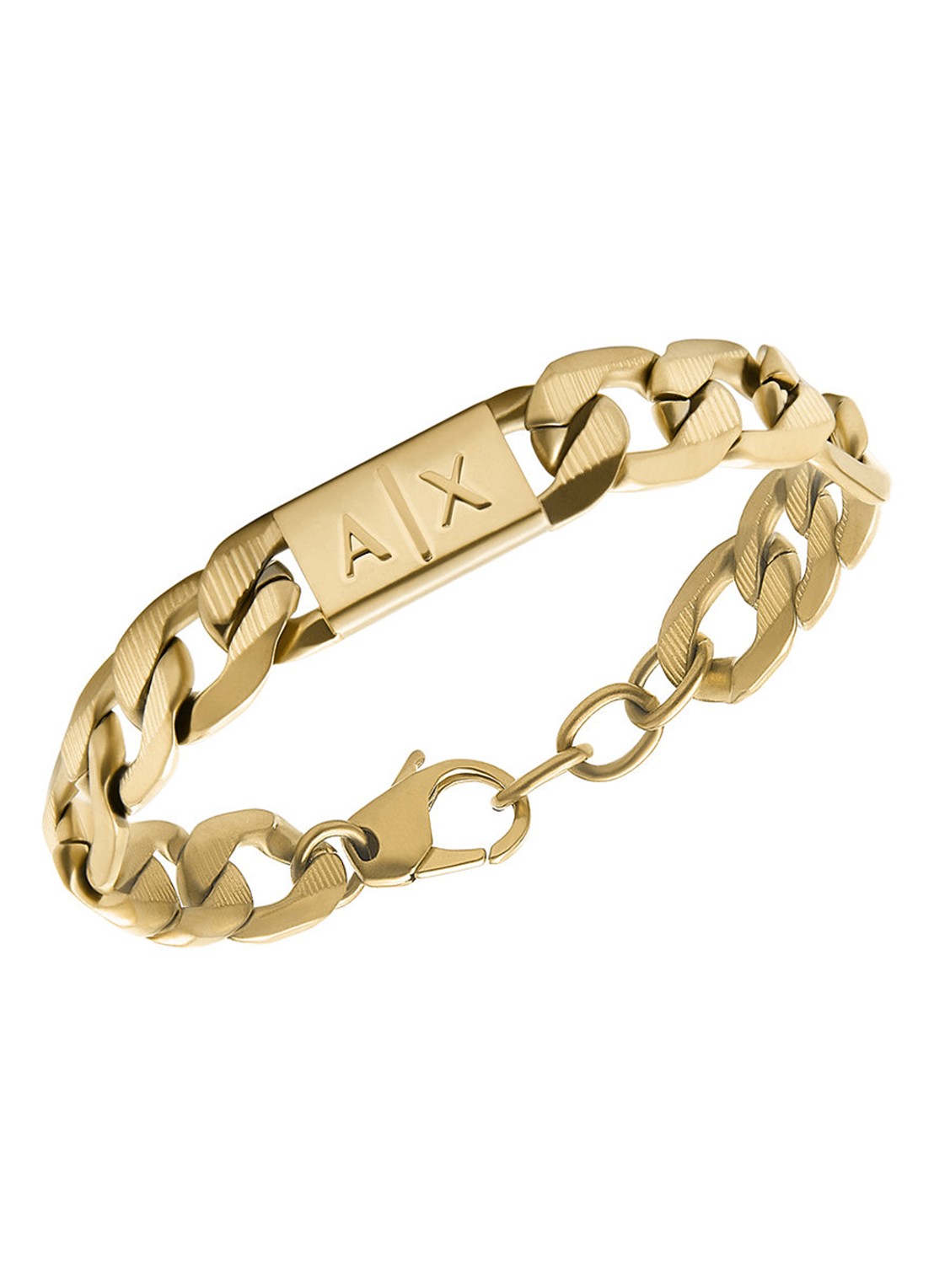 Armani Classic schakelarmband met logo AXG0078710 - detail goud
