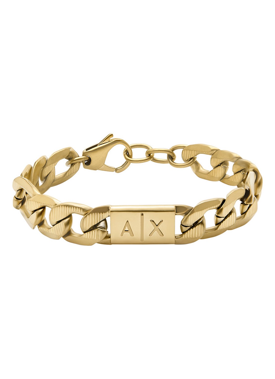 Armani Classic schakelarmband met logo AXG0078710 - voorkant 3 goud
