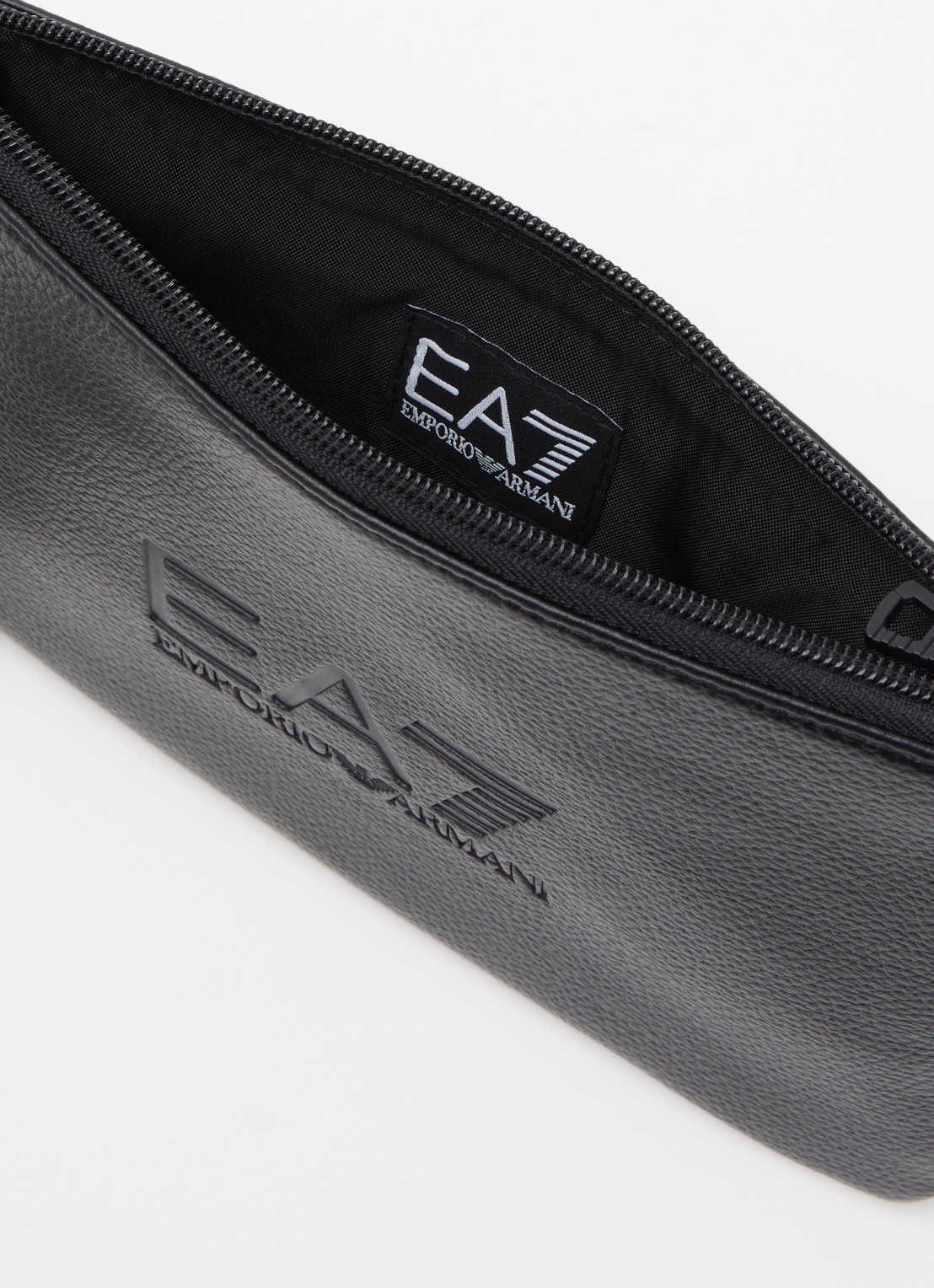 Armani Clutch van imitatieleer met logo - detail 3 zwart