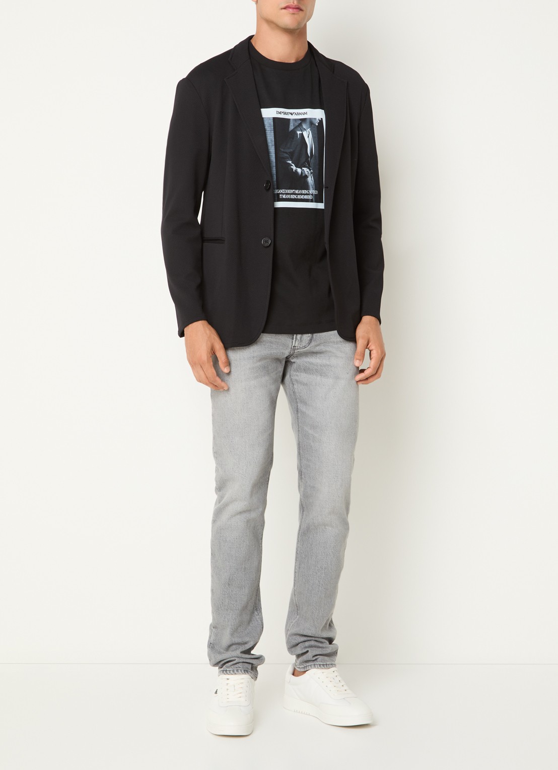 Armani Colbert met structuur - voorkant 2 zwart