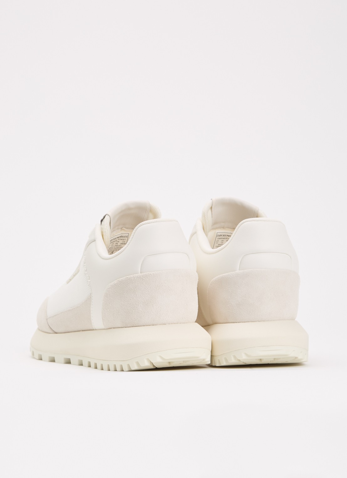 Armani Cordura sneaker met details van suède - achterkant wit