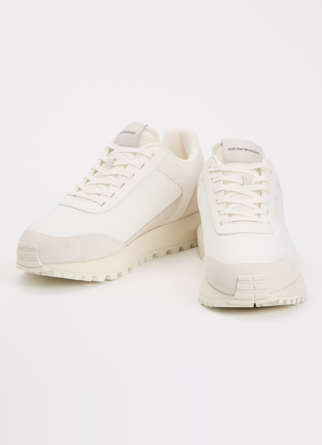 Armani Cordura sneaker met details van suède - detail 3 wit