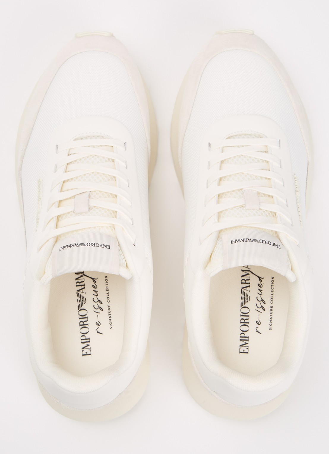 Armani Cordura sneaker met details van suède - detail 4 wit