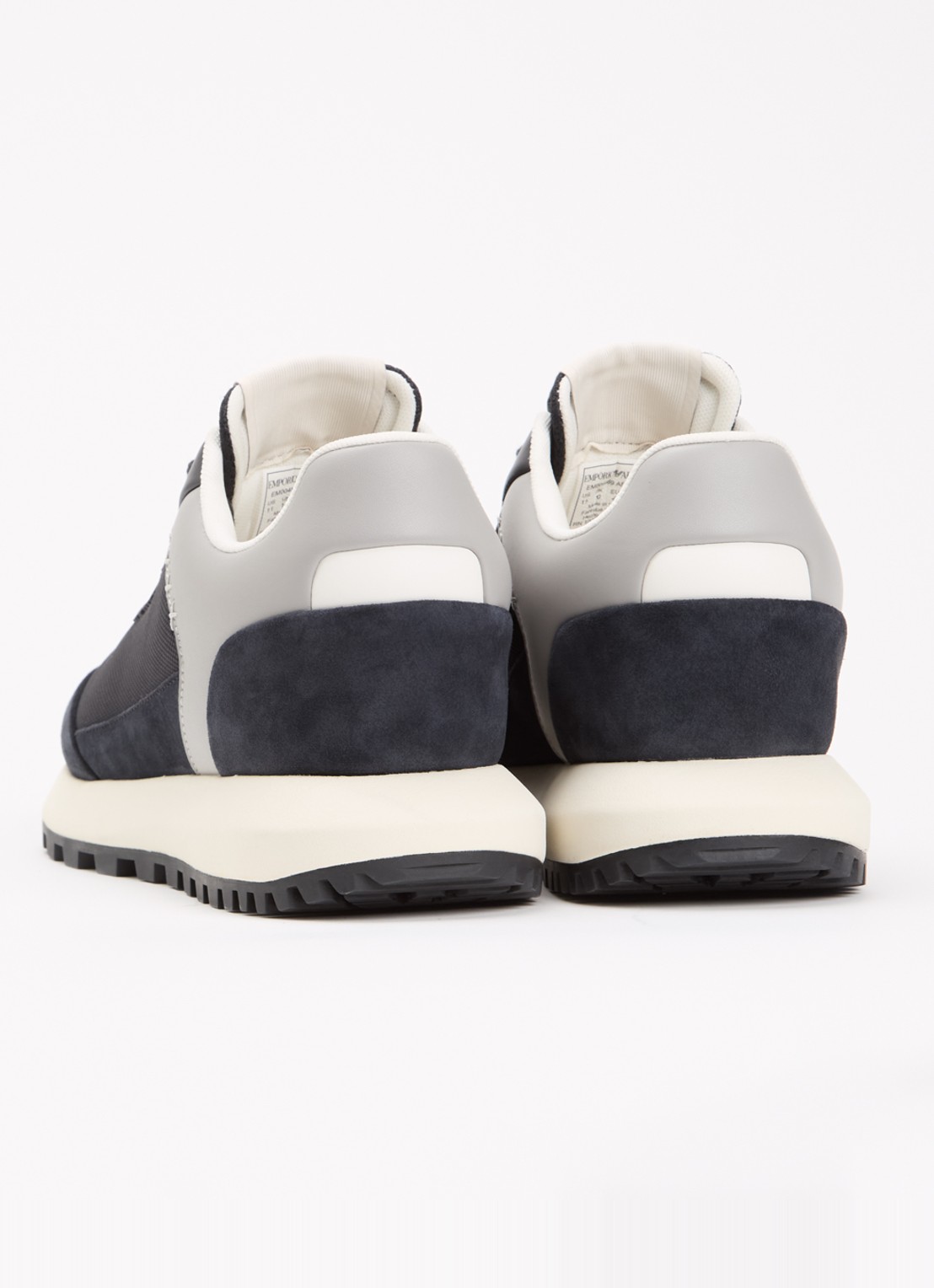 Armani Cordura sneaker met details van suède - achterkant 5 donkerblauw