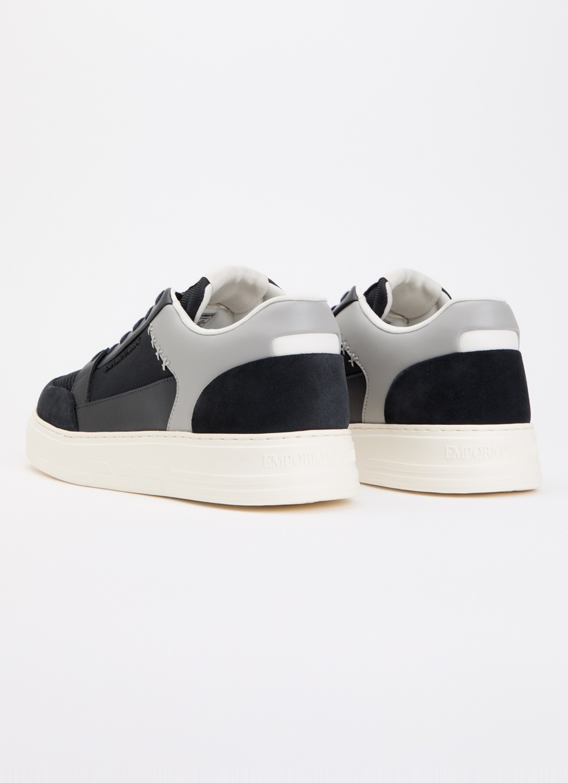Armani Cordura sneaker met suéde details  - achterkant 2 zwart