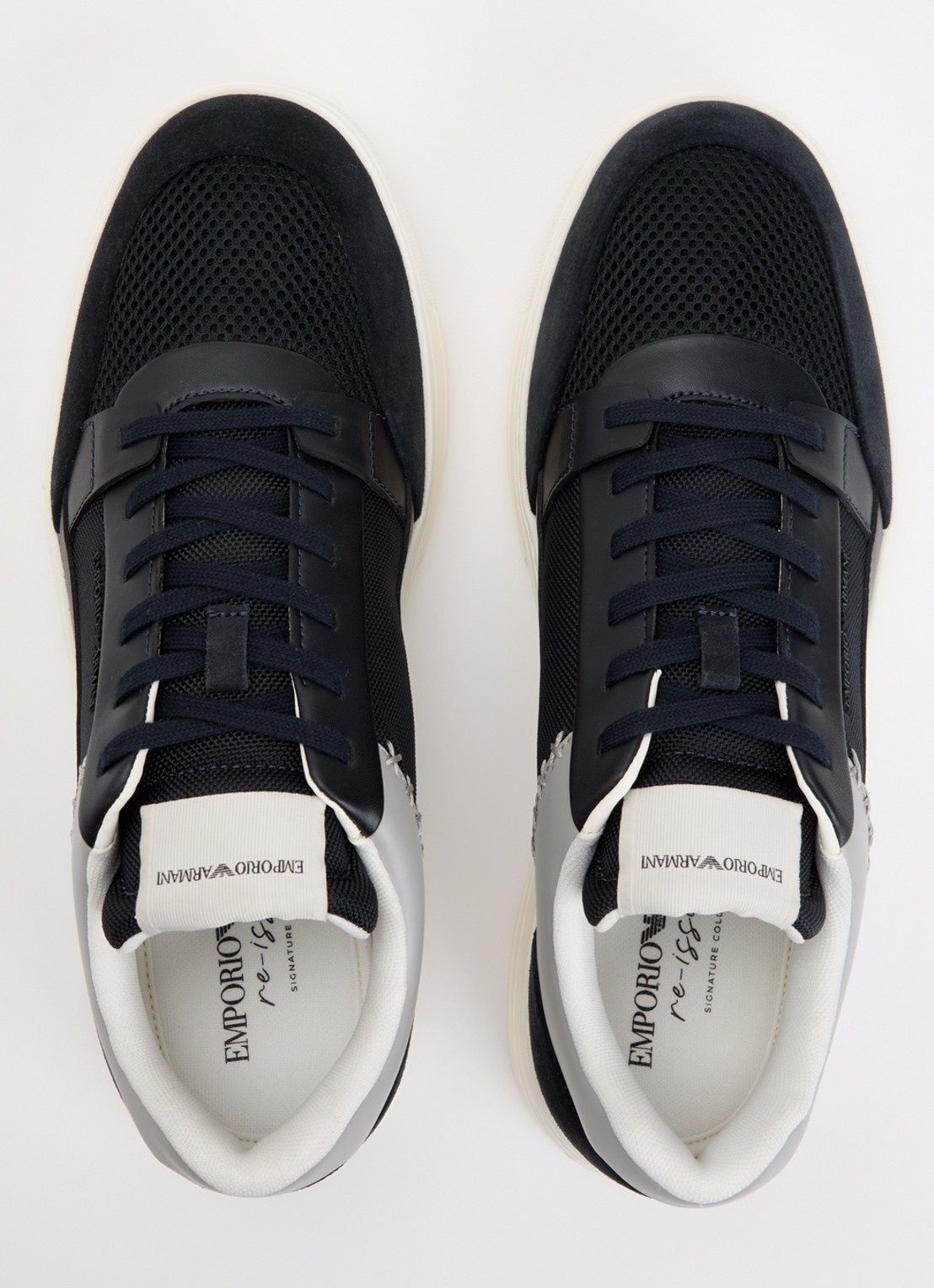 Armani Cordura sneaker met suéde details  - detail 4 zwart