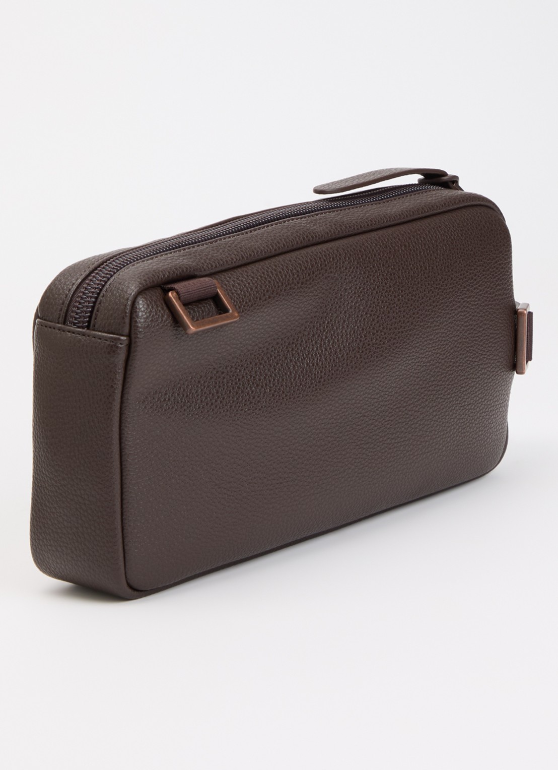 Armani crossbody tas met logo - achterkant 2 donkerbruin