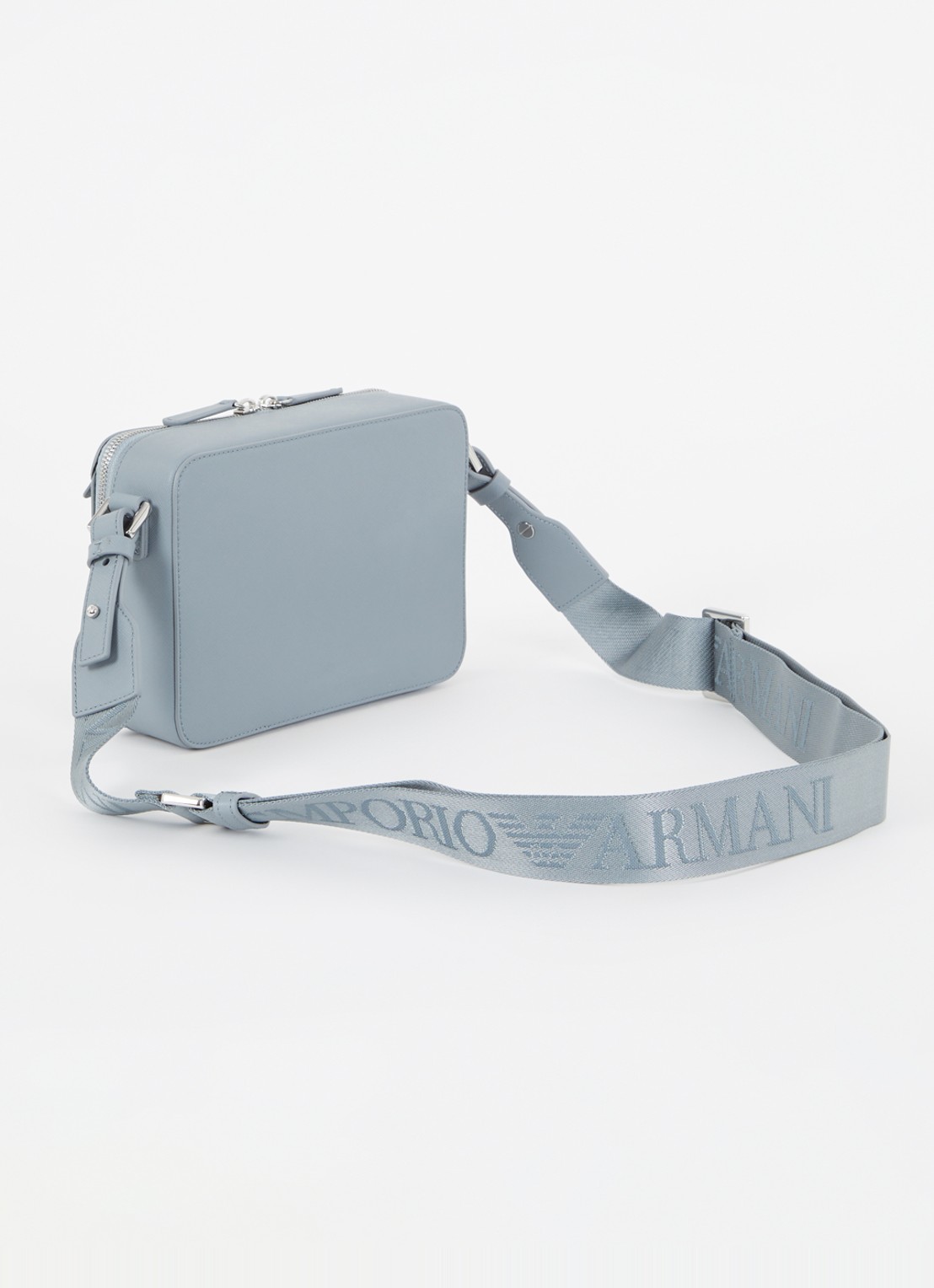Armani Crossbodytas met afneembare schouderriem en logo - achterkant blauwgrijs