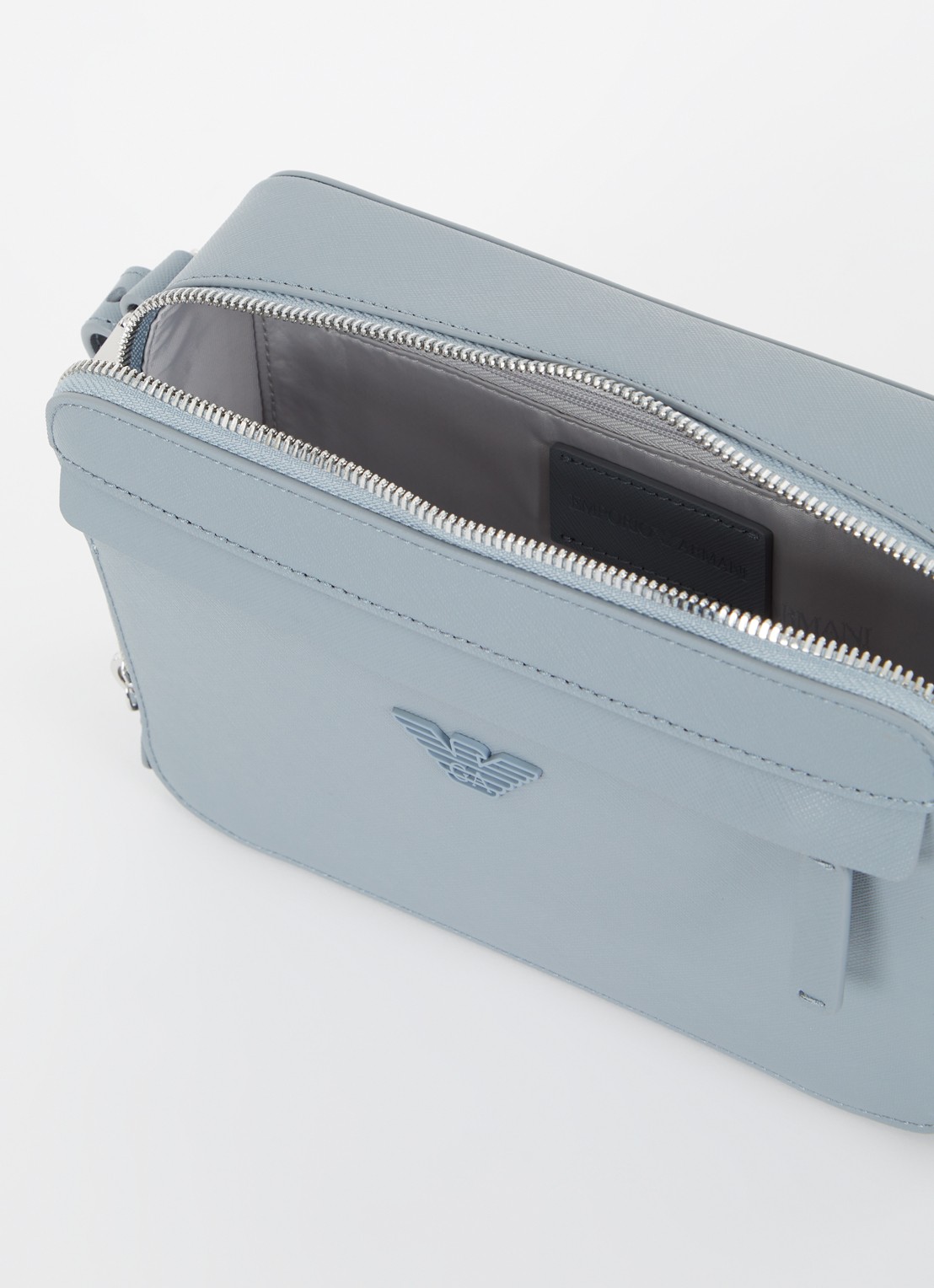 Armani Crossbodytas met afneembare schouderriem en logo - detail 3 blauwgrijs