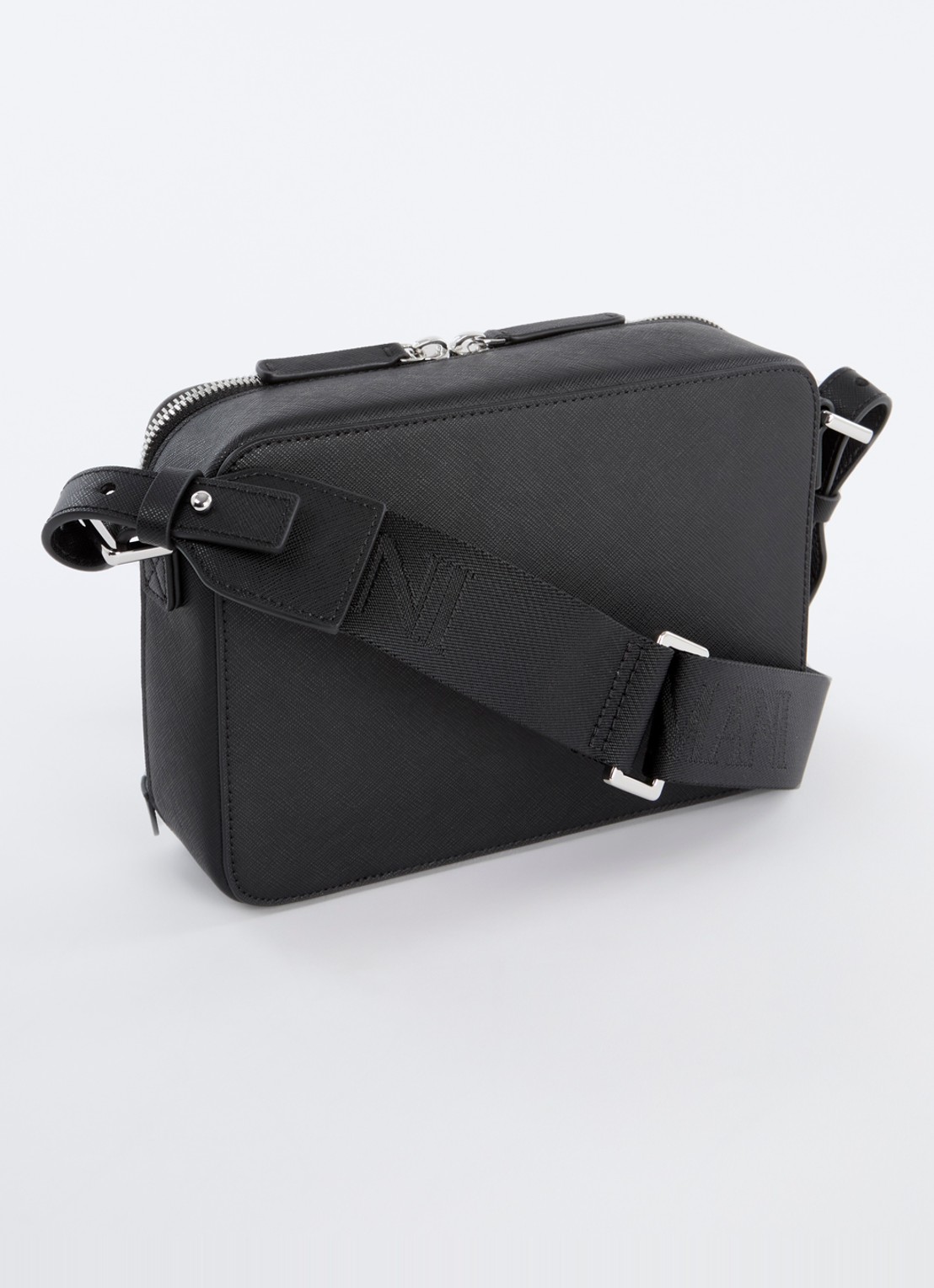 Armani Crossbodytas met afneembare schouderriem en logo - achterkant 3 zwart