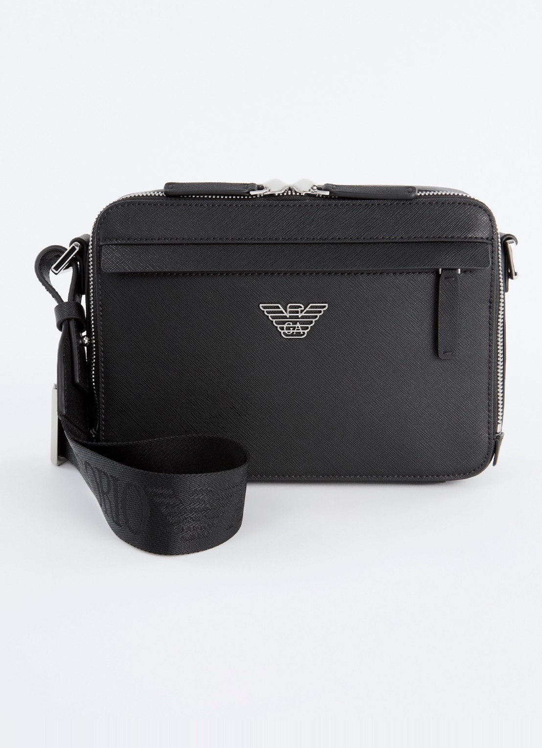 Armani Crossbodytas met afneembare schouderriem en logo - voorkant 4 zwart