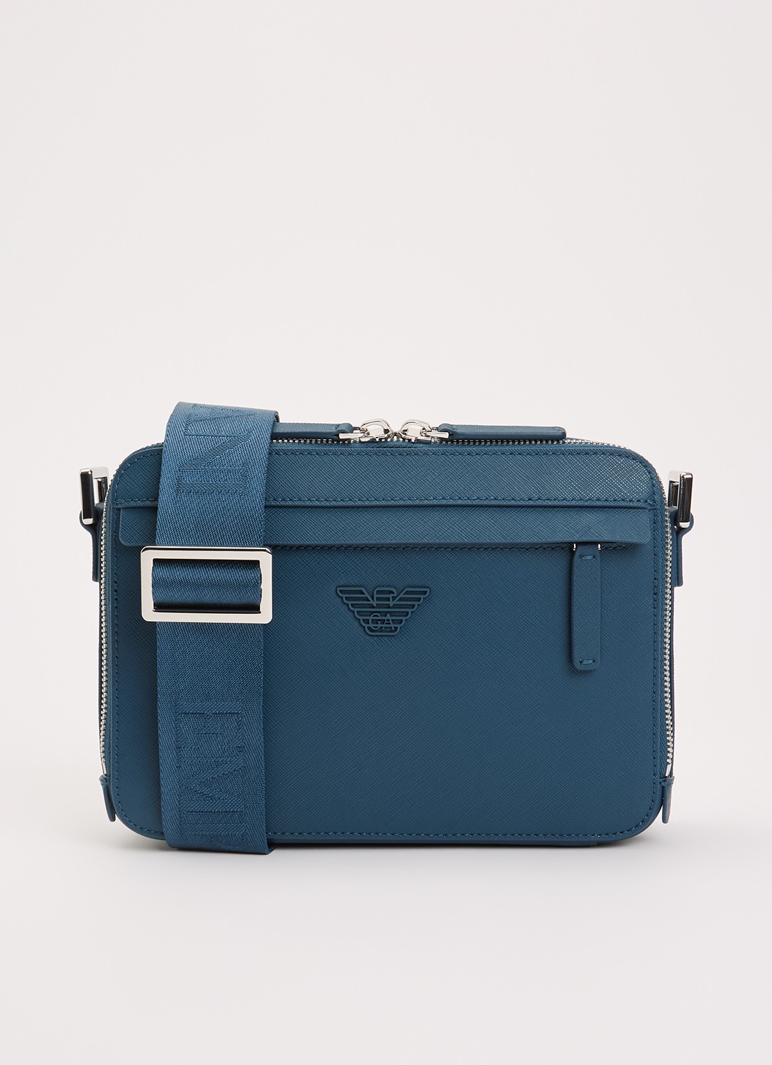 Armani Crossbodytas met afneembare schouderriem en logo - voorkant 5 indigo
