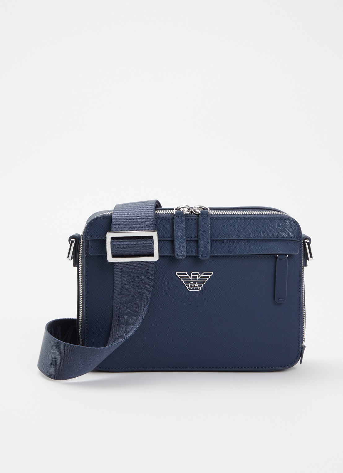 Armani Crossbodytas met afneembare schouderriem en logo - voorkant 2 donkerblauw