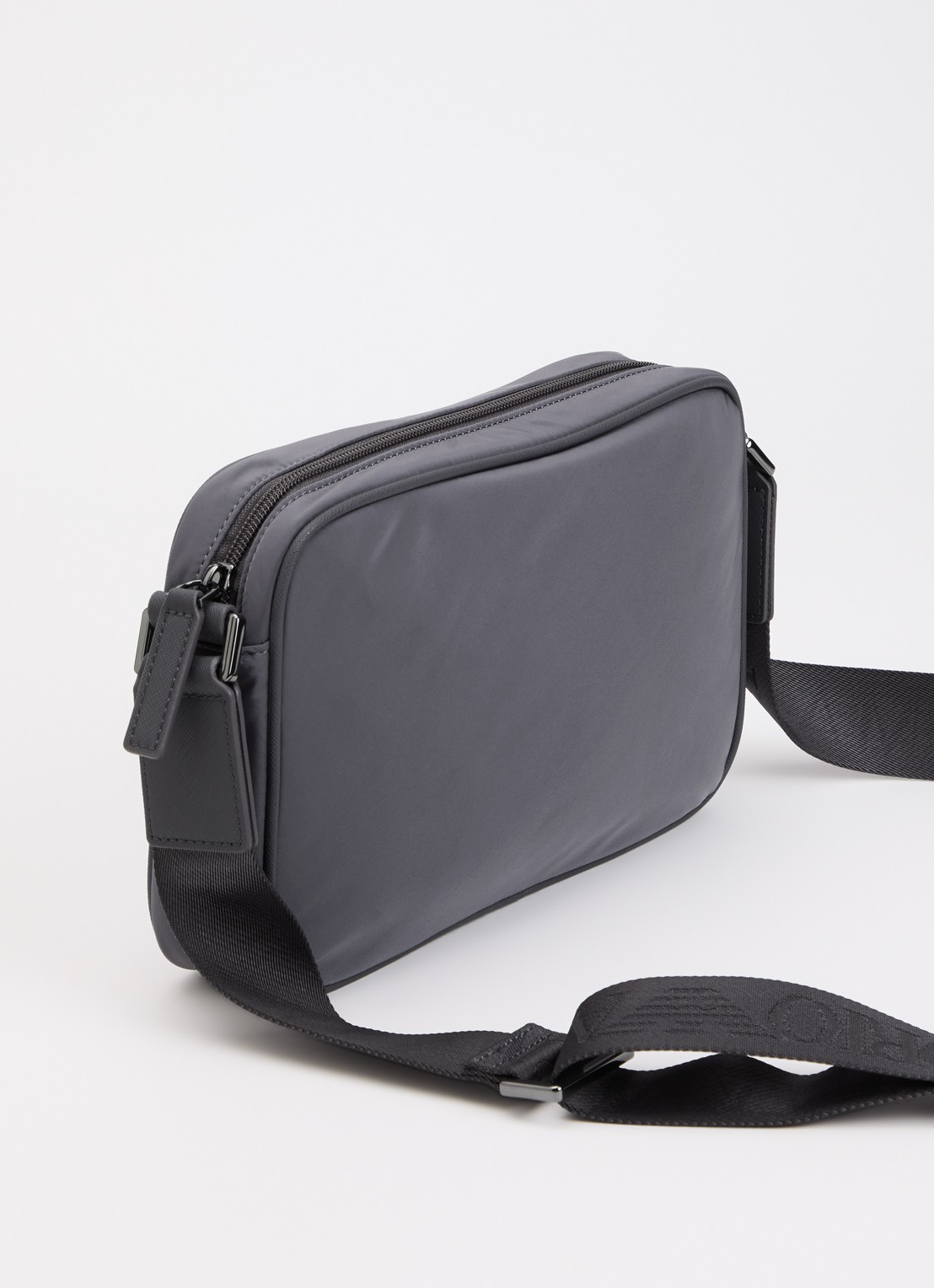 Armani Crossbodytas met afneembare schouderriem en logo - achterkant 2 blauwgrijs