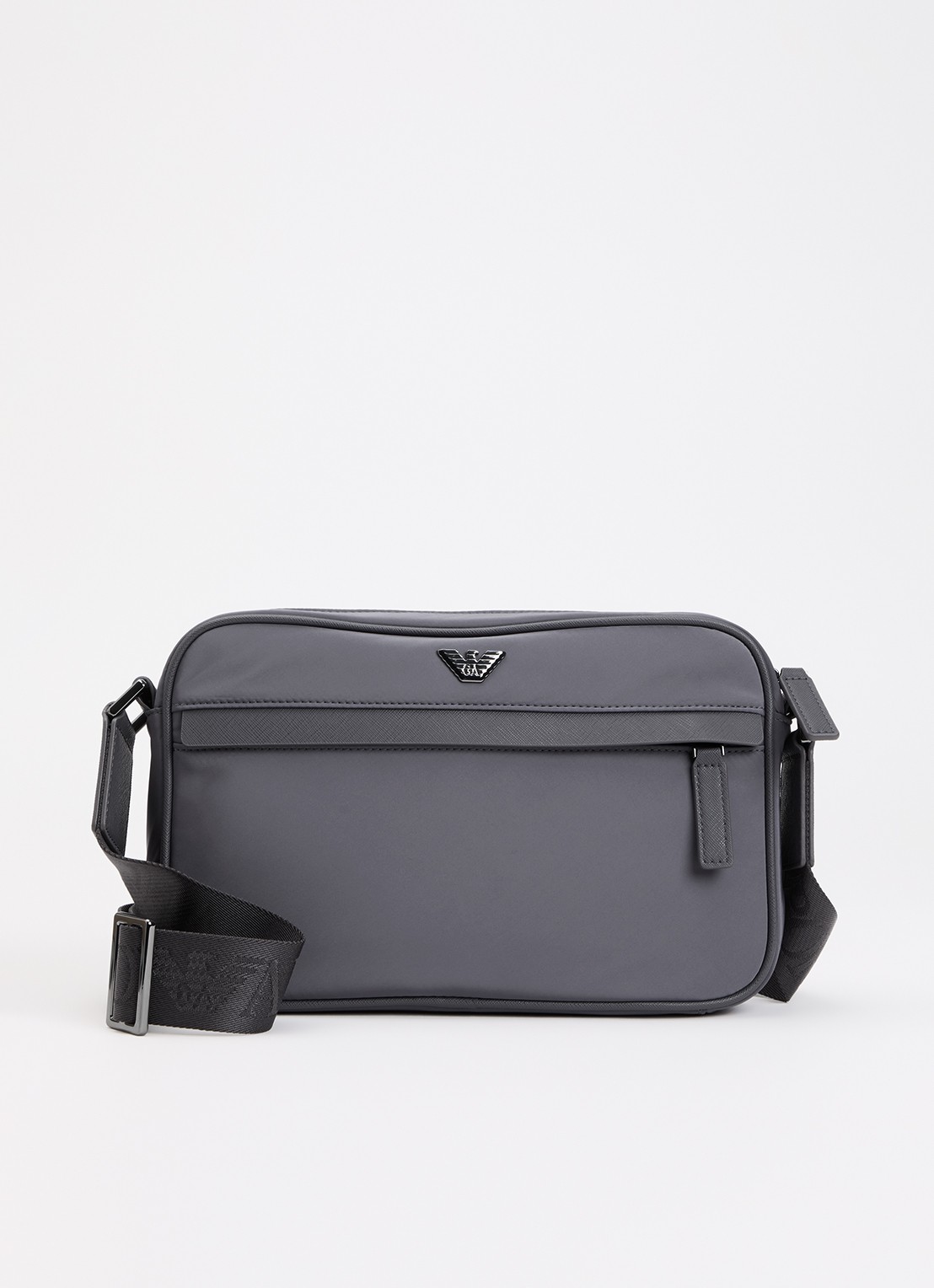 Armani Crossbodytas met afneembare schouderriem en logo - voorkant blauwgrijs